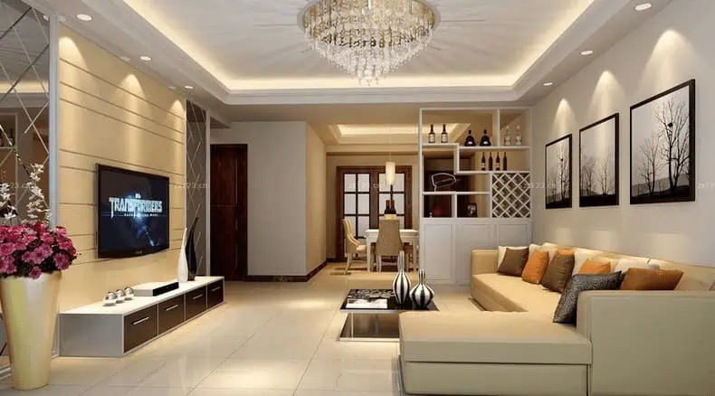 Trần thạch cao giật 2 cấp