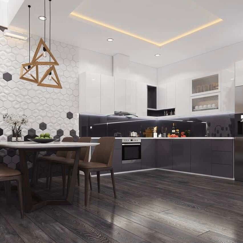 Mẫu trần thạch cao đẹp cho phòng bếp