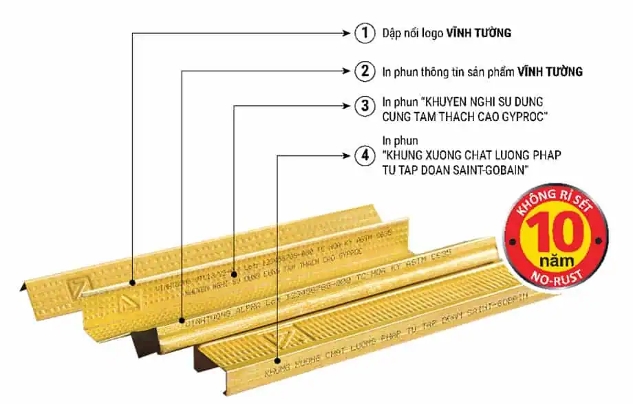 Khung xương thạch cao Vĩnh Tường