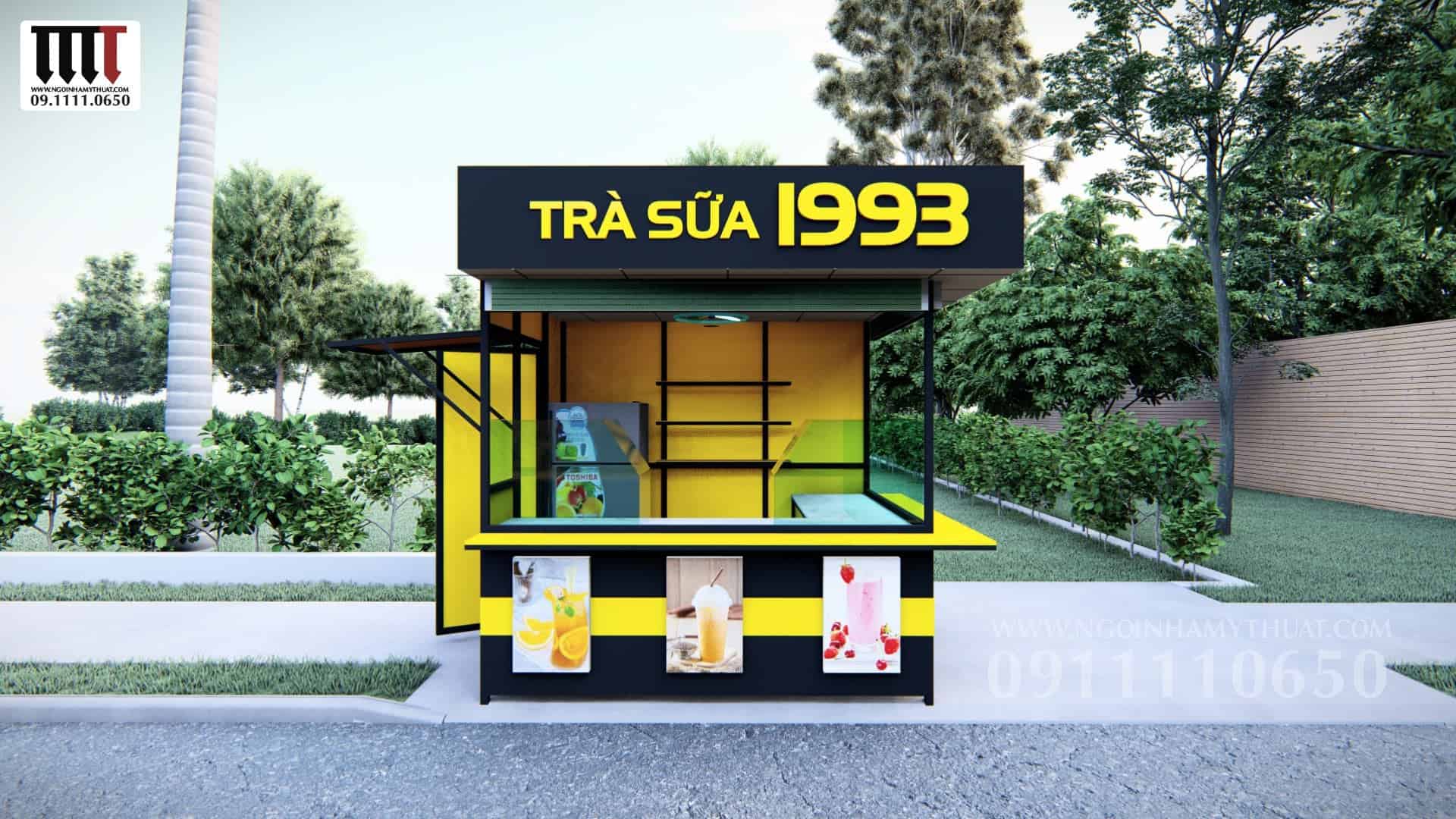Quán trà sữa được trang trí đẹp mắt