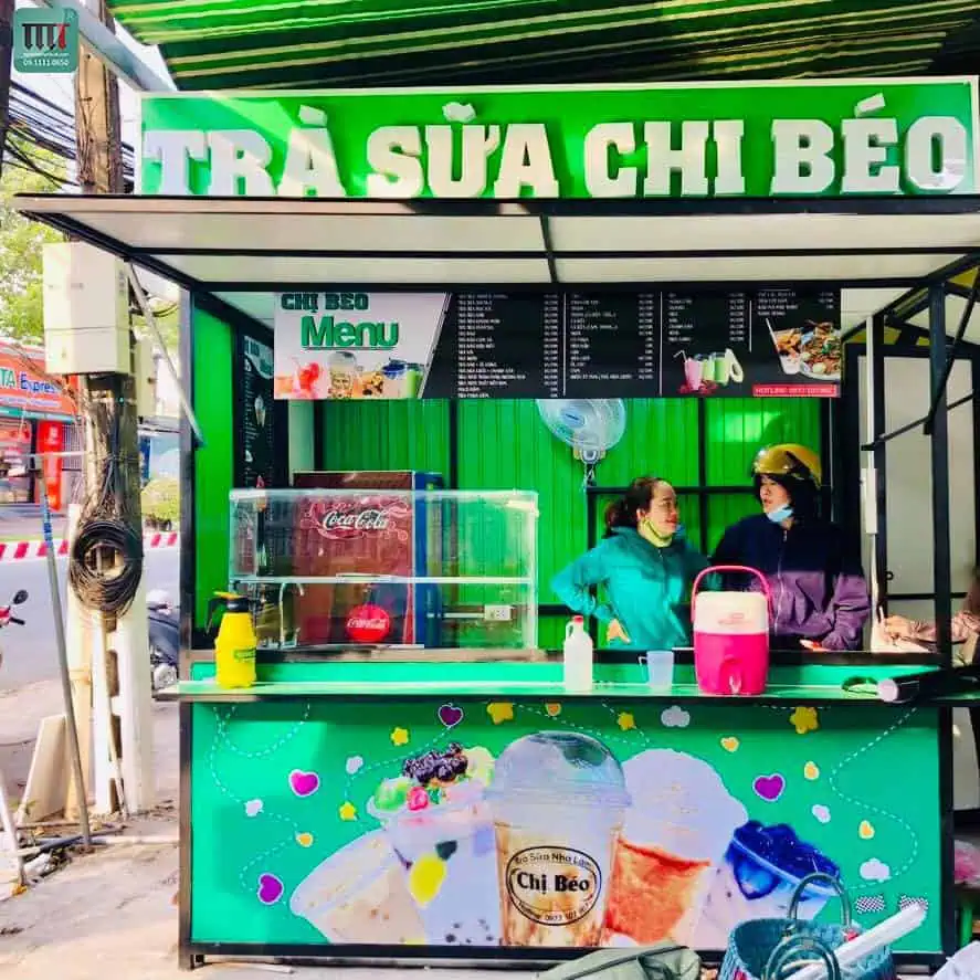 Thi công kiot trà sữa