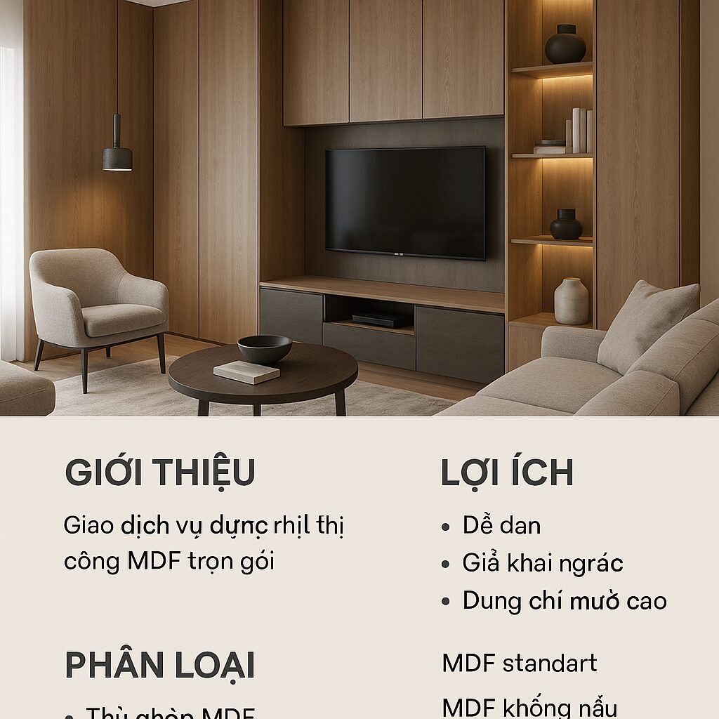 Thi Công MDF Trọn Gói: Giới Thiệu, Lợi Ích và Phân Loại Năm 2025 Thi Công MDF Trọn Gói: Giới Thiệu, Lợi Ích và Phân Loại Năm 2025 Bluecons