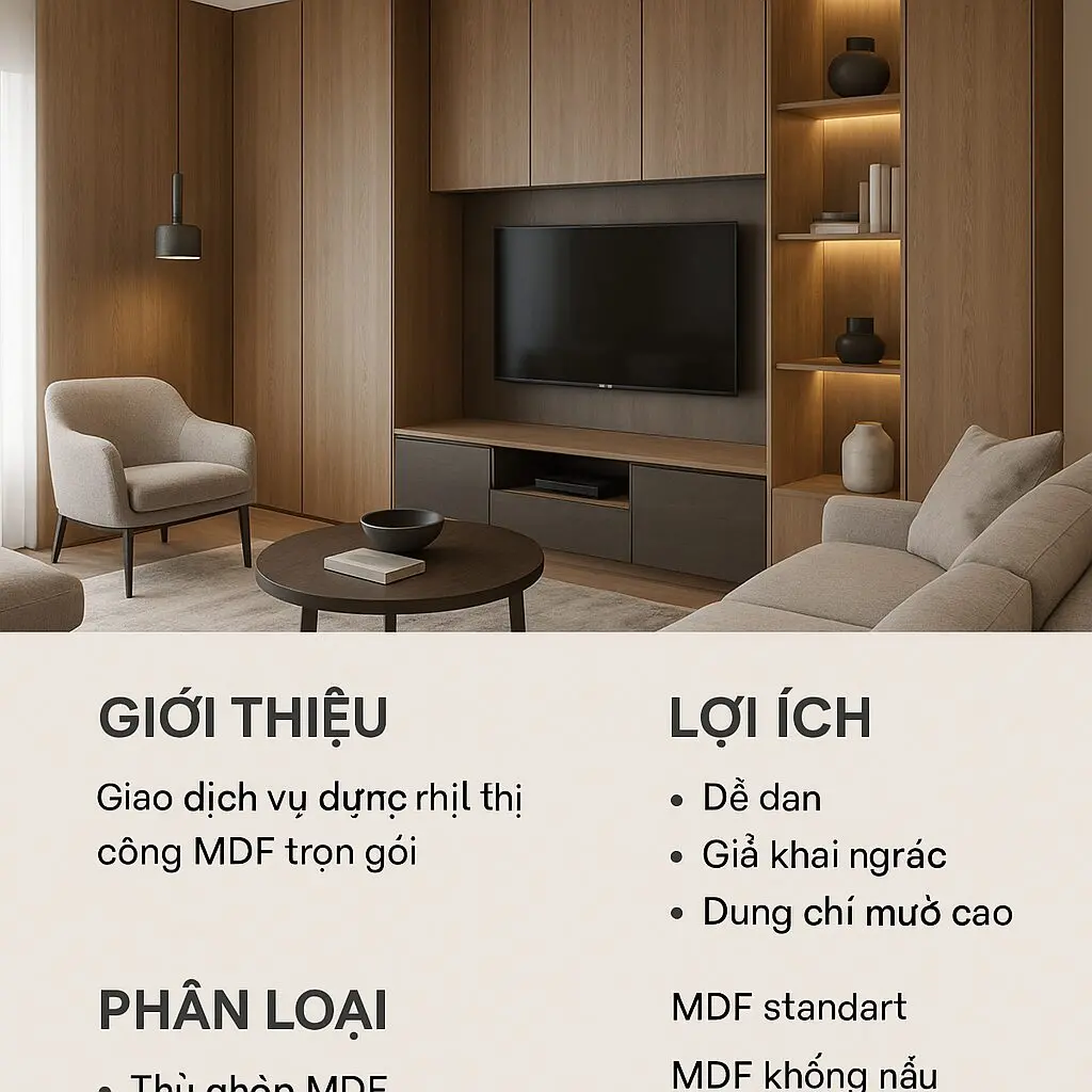 Thi Công MDF Trọn Gói: Giới Thiệu, Lợi Ích và Phân Loại Năm 2025 Bluecons