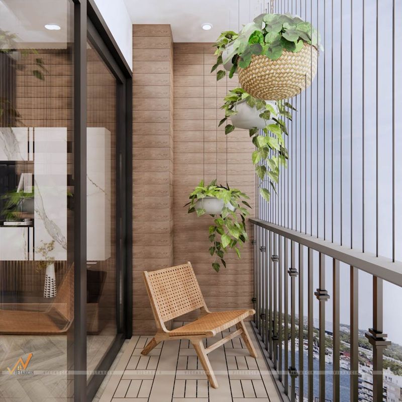 thi công nội thất gỗ căn hộ gò vấp 8 Thi công nội thất ban công nhà anh Sơn Gò Vấp