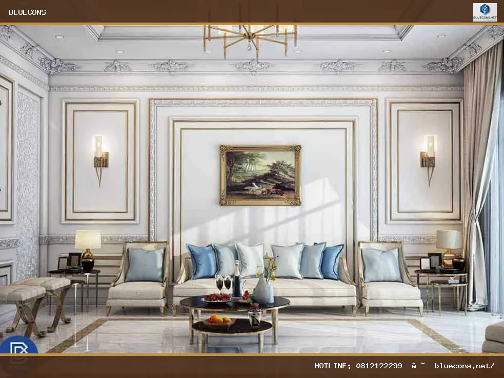 Thi công nội thất biệt thự tân cổ điển – hình ảnh Bluecons