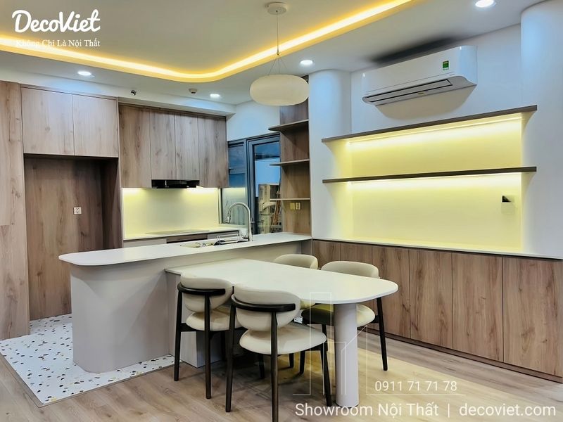 thi công nội thất gỗ căn hộ quận 2 11 Thi công nội thất căn hộ Palm Heights Quận 2