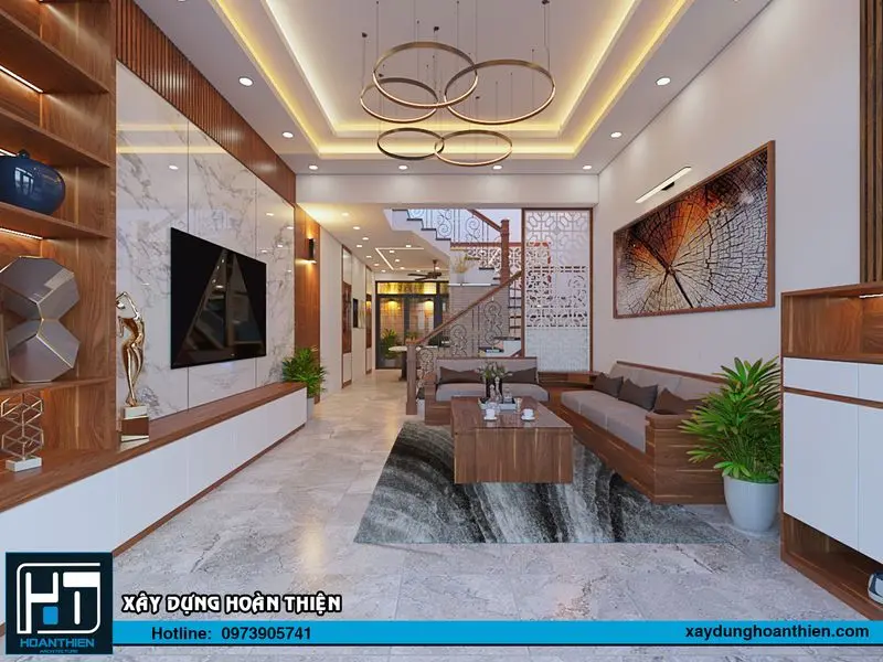 Thi công nội thất nhà ống hiện đại 3 tầng
