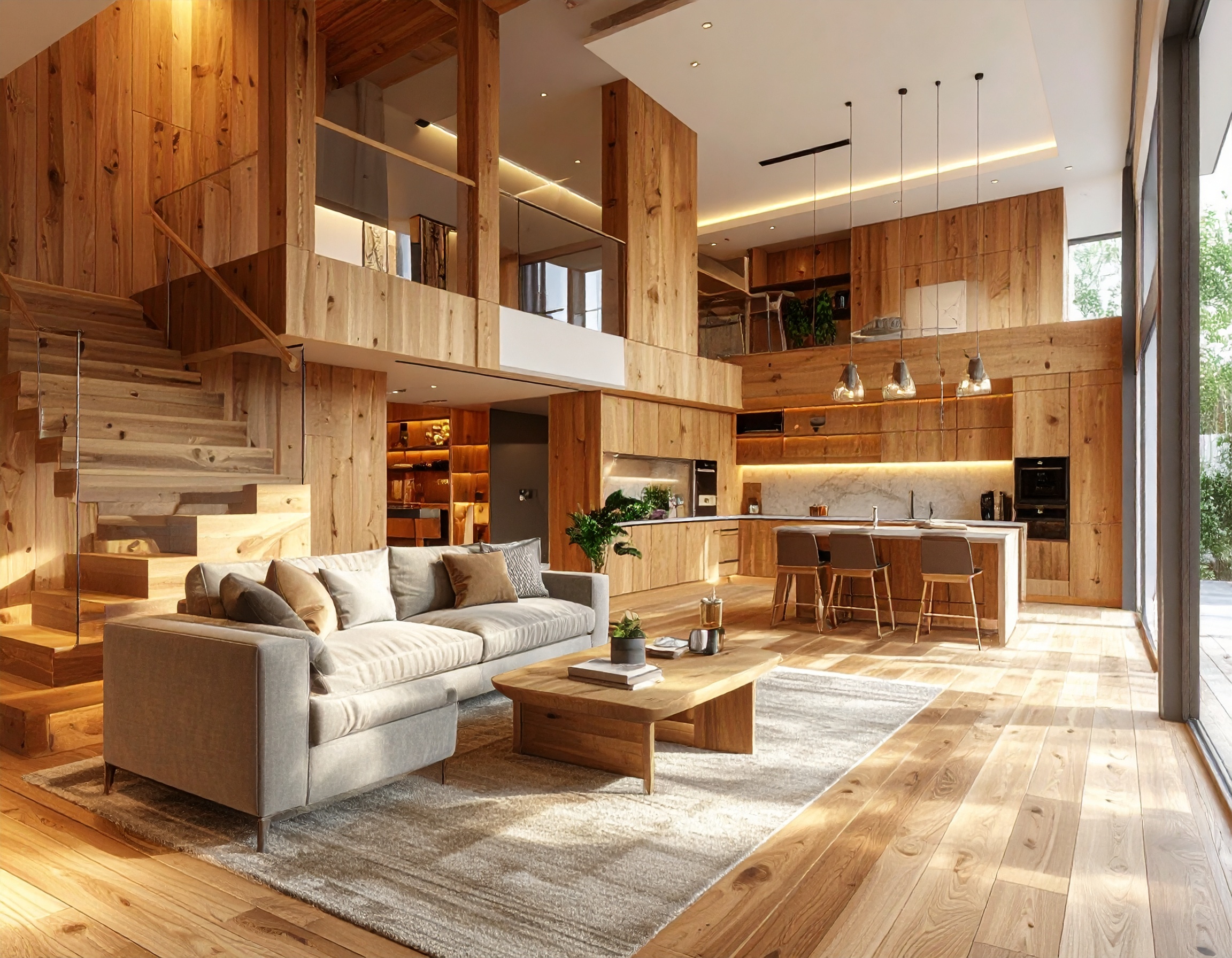 Thi Cong Noi That Nha Pho Go Tu Nhien 1