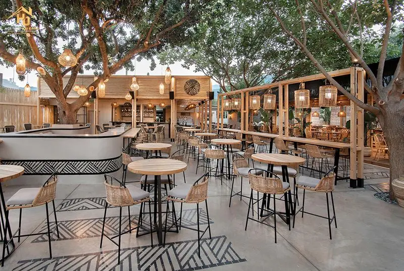 Không gian quán cafe hiện đại, trẻ trung