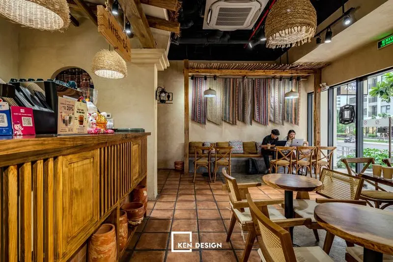 Không gian quán cafe sau thi công