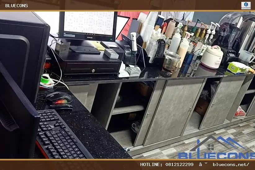 Thi công quầy bar quán cafe – hình ảnh Bluecons