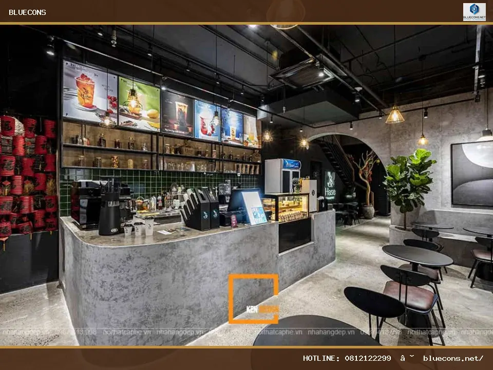 Thi công quầy bar quán cafe – hình ảnh Bluecons