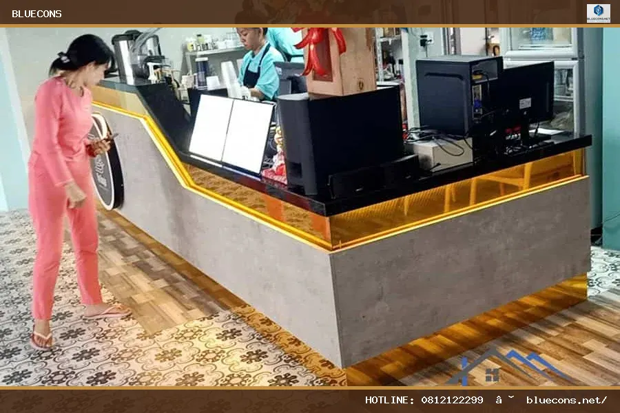 Thi công quầy bar quán cafe – hình ảnh Bluecons