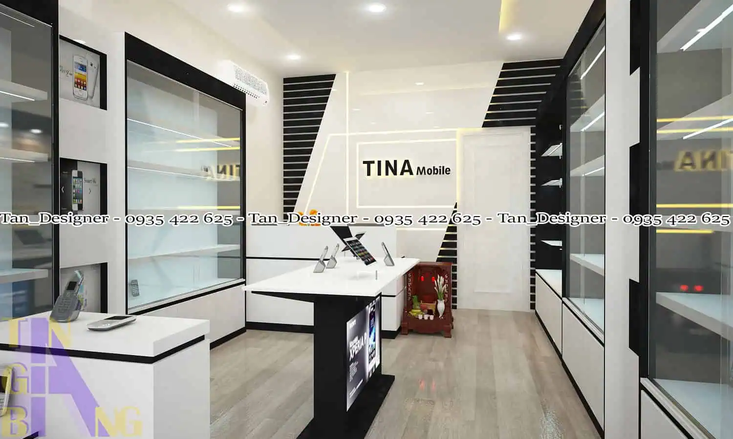 Thiết kế thi công shop điện thoại