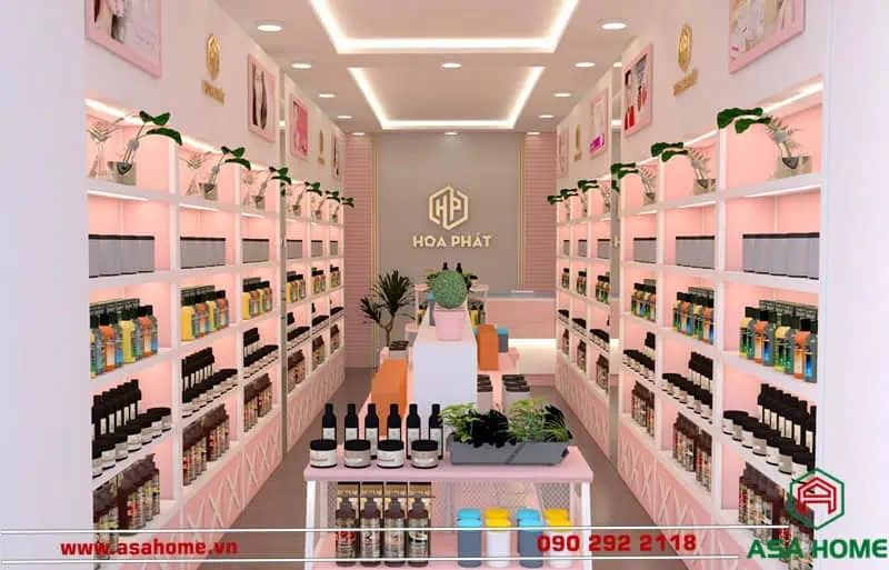 Chi phí thi công shop mỹ phẩm