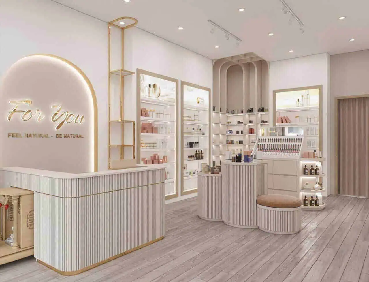 Thi công shop mỹ phẩm chất lượng