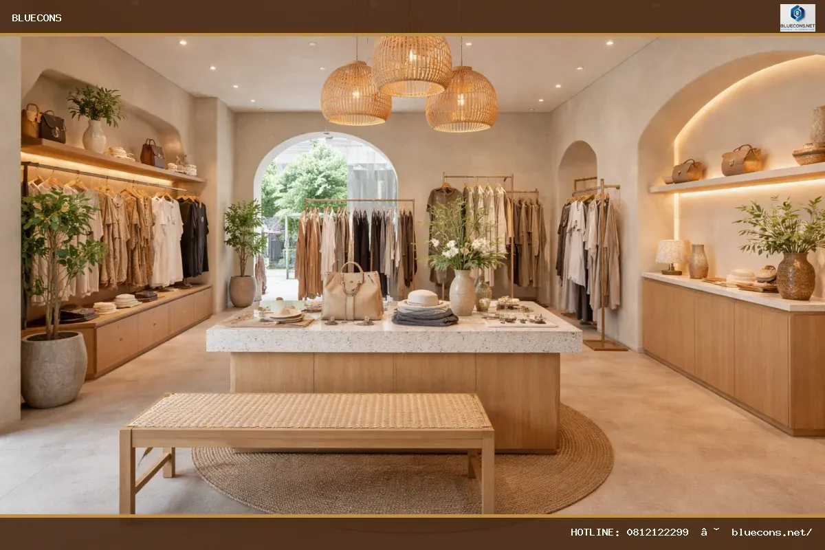 Thi công trang trí shop – ảnh minh họa Bluecons