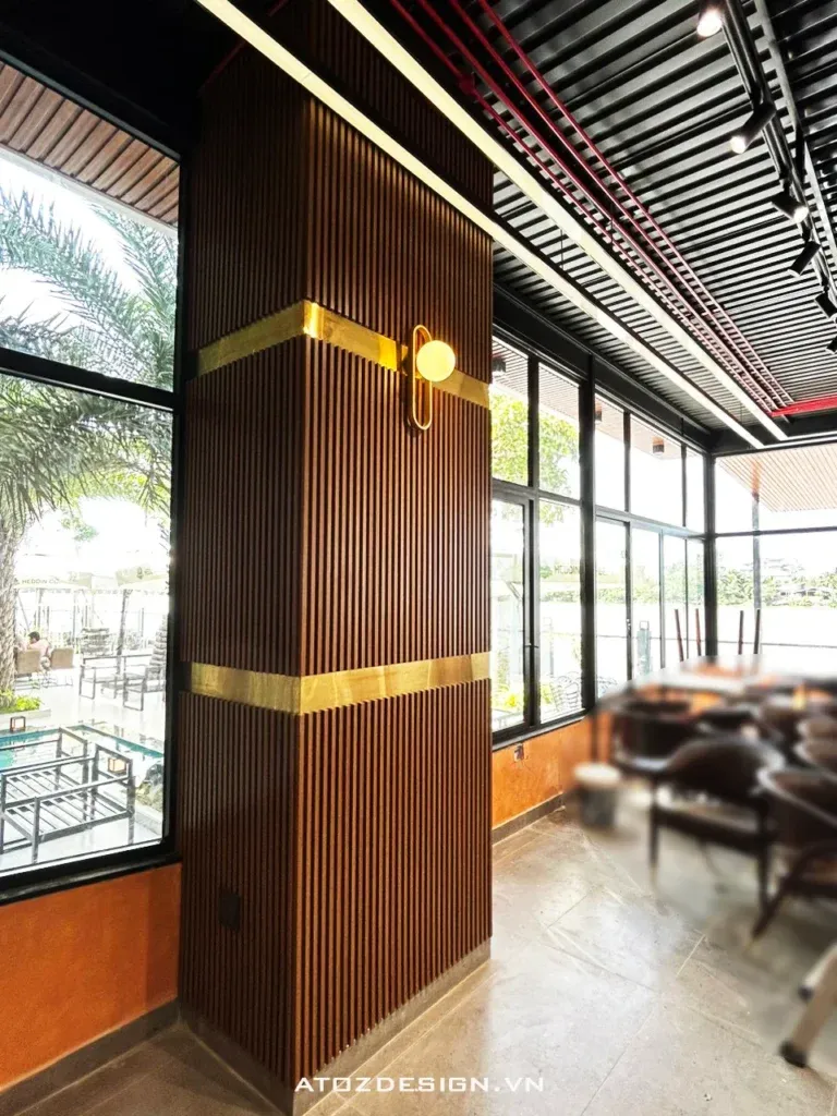 Thi công vách lam quán cafe Bến Tre
