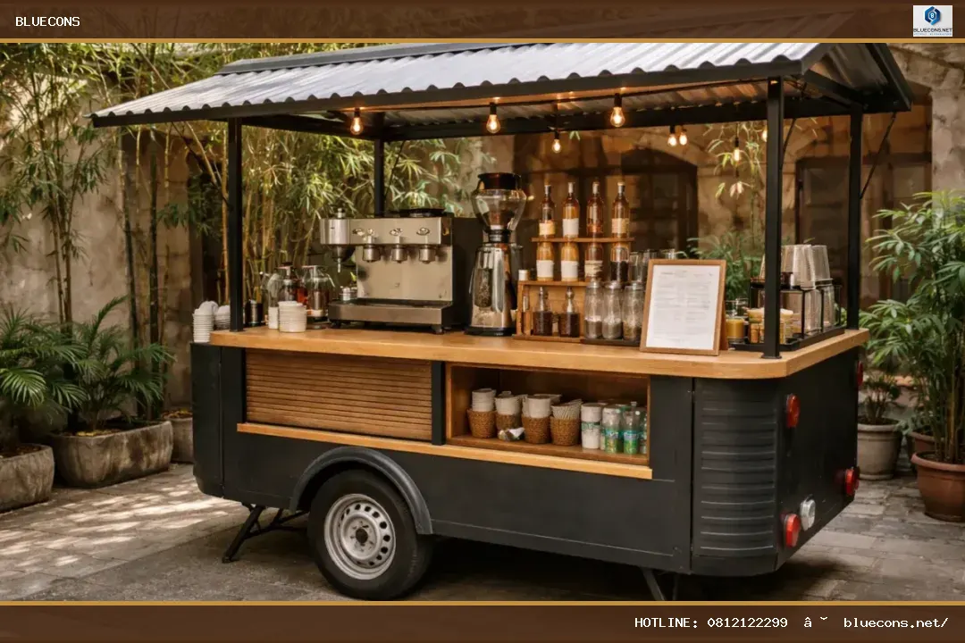 Thi công xe cafe giá rẻ – hình ảnh Bluecons