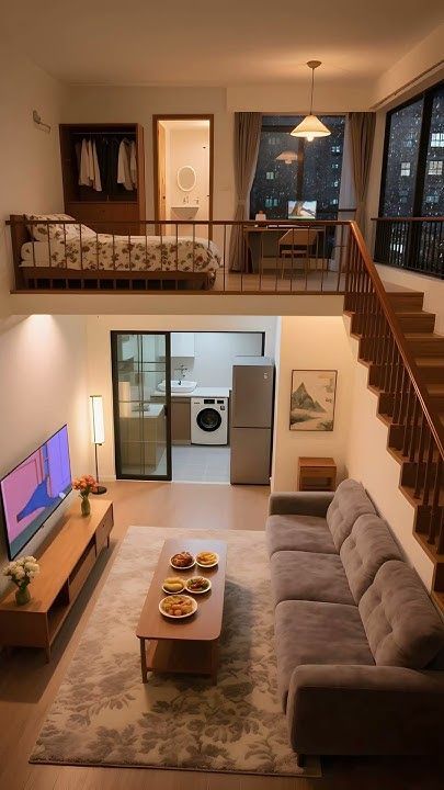 Thi Công Nội Thất Phòng Trọ Có Gác 8 Gác lửng kết hợp góc học tập