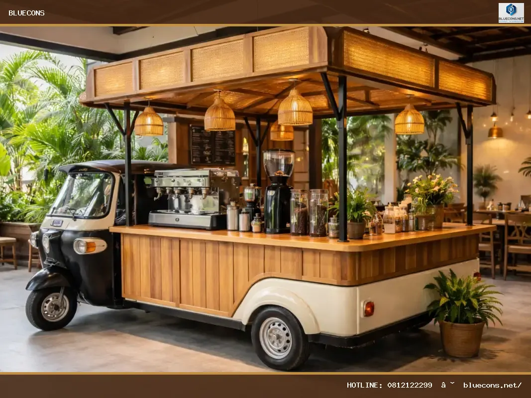Thiết kế gia công xe cafe – hình ảnh Bluecons