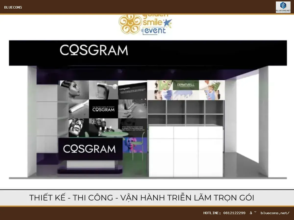 Thiết kế gian hàng triển lãm – hình ảnh Bluecons
