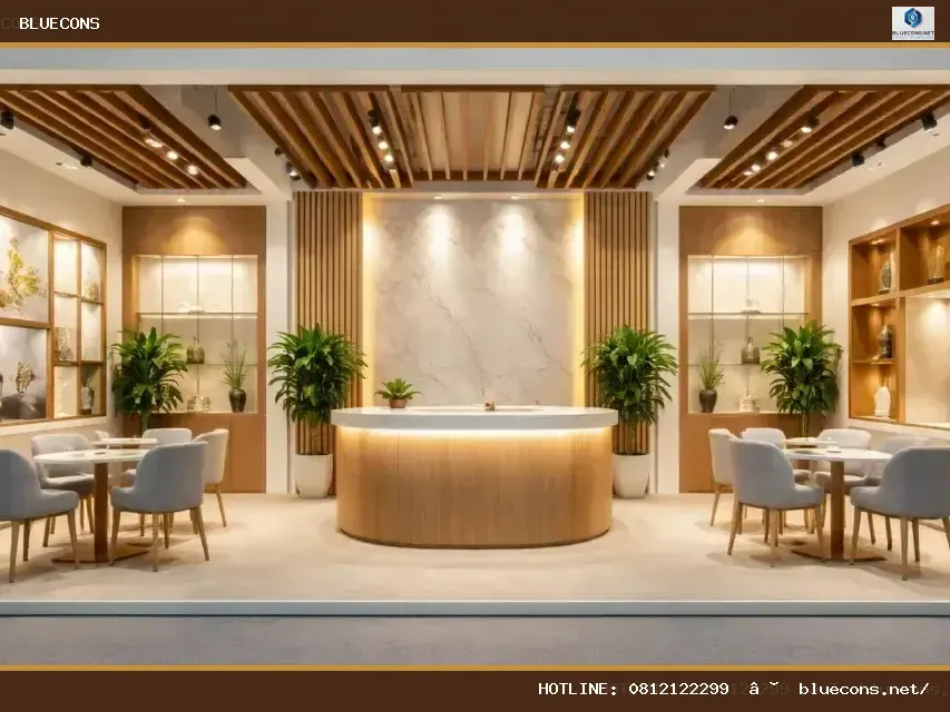 Thiết kế gian hàng triển lãm – hình ảnh Bluecons