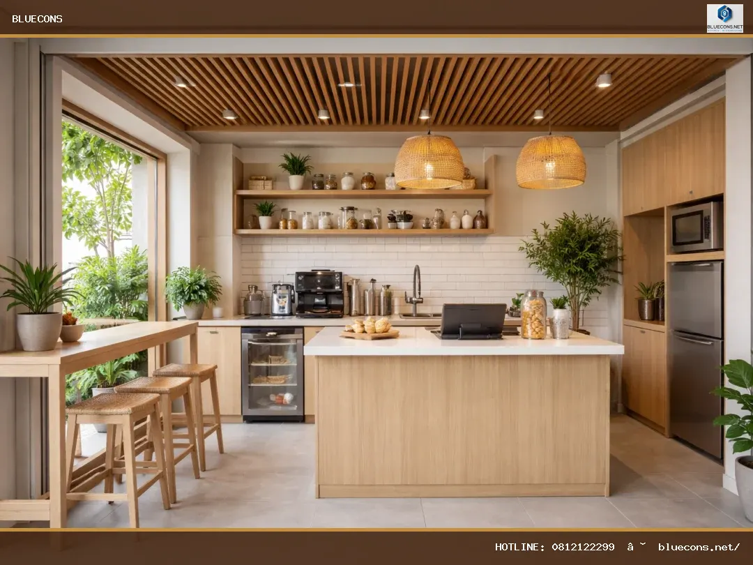 Thiết kế kiot cho thuê – ảnh minh họa Bluecons