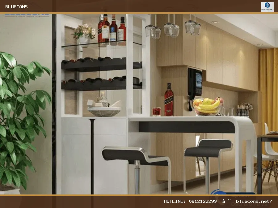 Thiết kế nhà bếp có quầy bar – hình ảnh Bluecons
