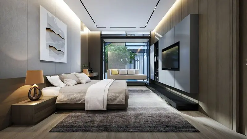 Thiết kế nhà phố Bình Dương Townhouse 300m2 phòng ngủ master 01