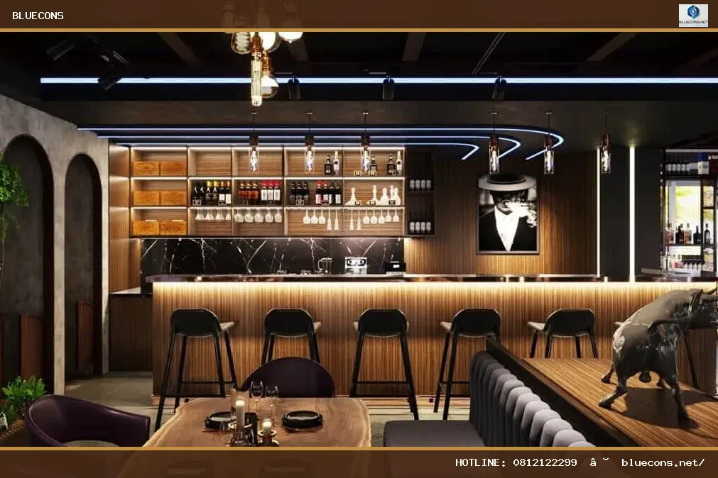 Thiết kế nội thất bar cafe – hình ảnh Bluecons