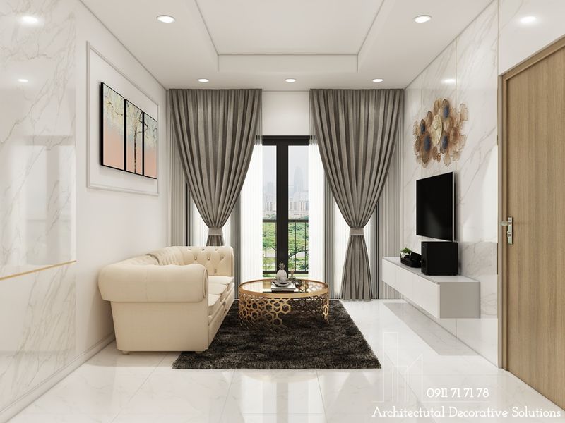 thi công nội thất gỗ căn hộ tại bình dương 14 Thiết kế nội thất chung cư 2PN Bình Dương