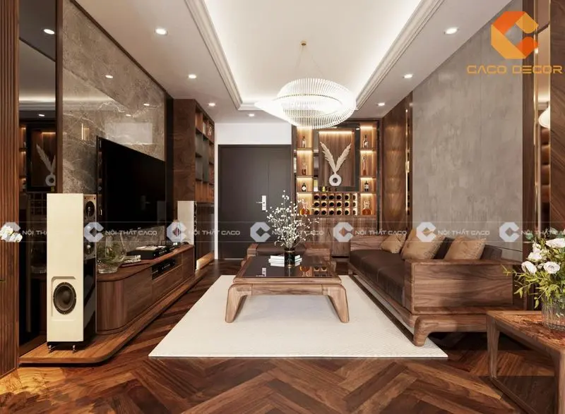 Nội thất gỗ óc chó hiện đại