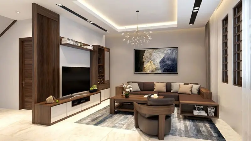 Thiết kế nội thất chung cư gỗ tự nhiên