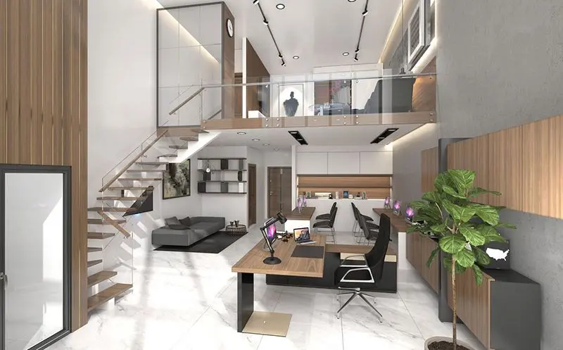 Kết hợp nội thất nhà ở và văn phòng
