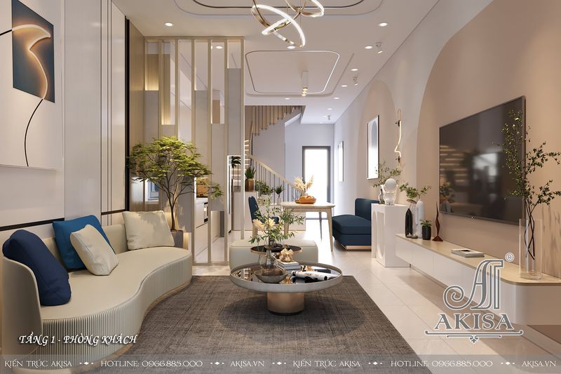 Nội thất nhà phố hiện đại 3 tầng