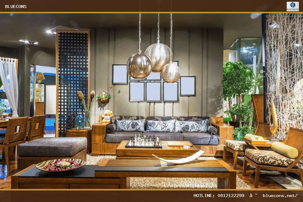 Thiết kế nội thất phòng khách biệt thự đẹp – hình ảnh Bluecons