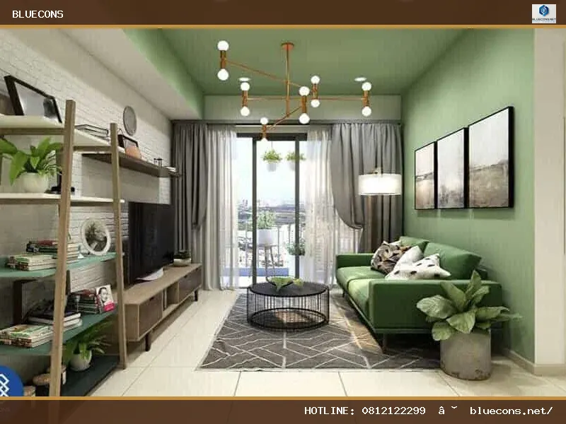 Thiết kế nội thất phòng khách chung cư – hình ảnh Bluecons