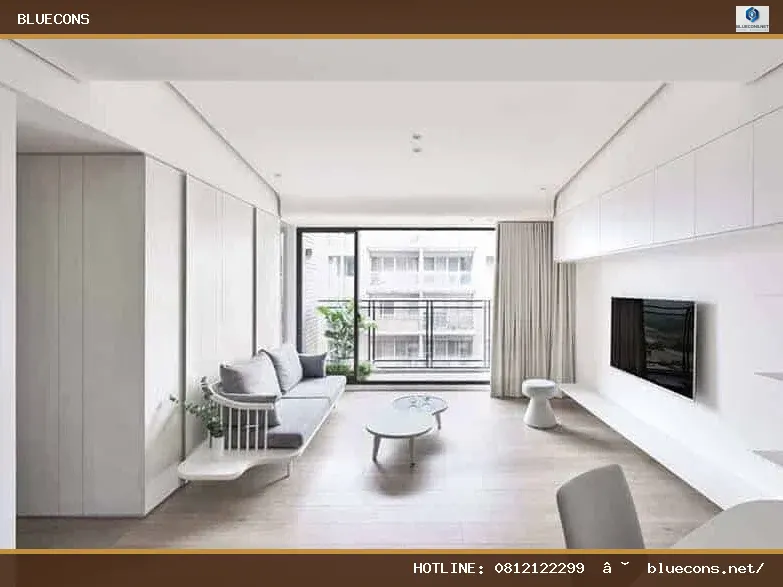 Thiết kế nội thất phòng khách chung cư – hình ảnh Bluecons