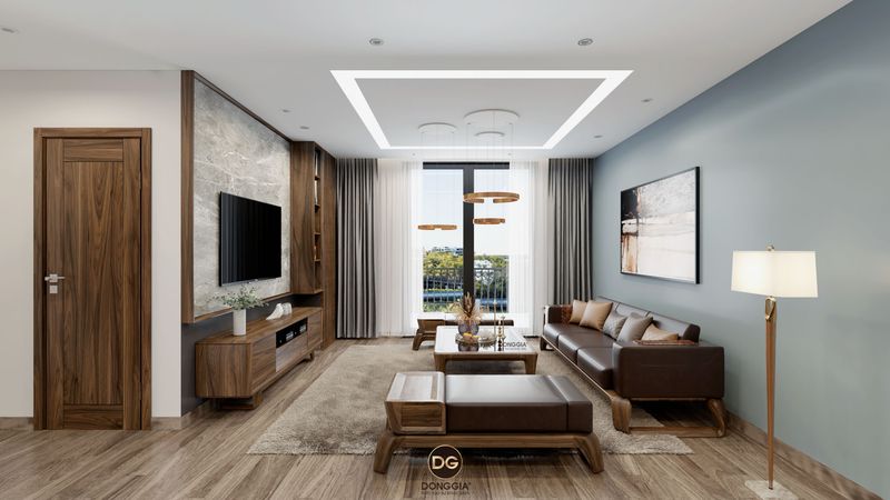 nội thất gỗ chung cư đẹp 8 Hình ảnh nội thất phòng khách chung cư đẹp