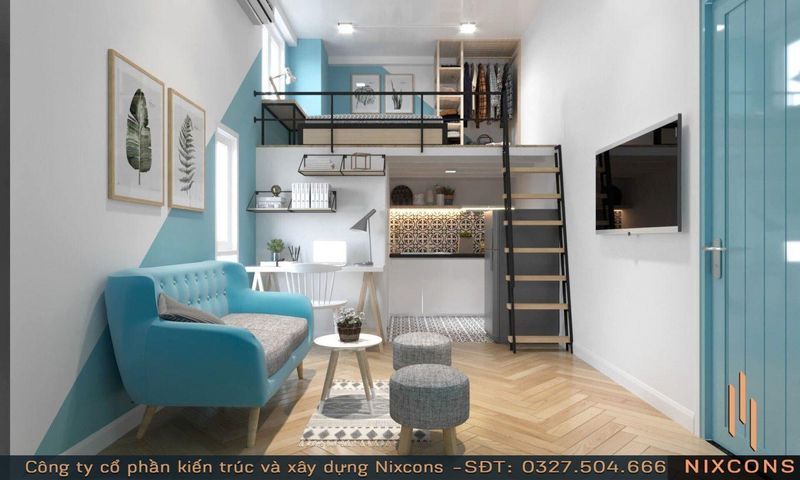 thiet ke phong tro 15m2 co gac lung 2 1