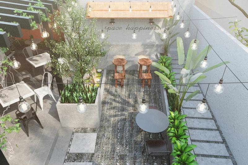 Hình ảnh quán cafe phong cách hiện đại