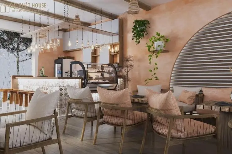 Không gian quán cafe hiện đại, ấm cúng