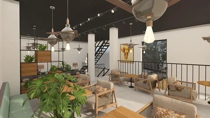 Thiết kế quán cà phê 80m2