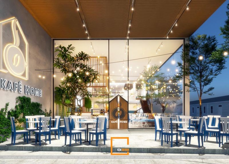 Không gian quán cafe thoáng đãng