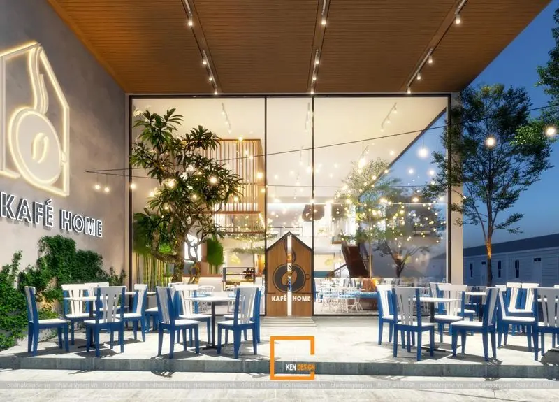 Không gian quán cafe thoáng đãng
