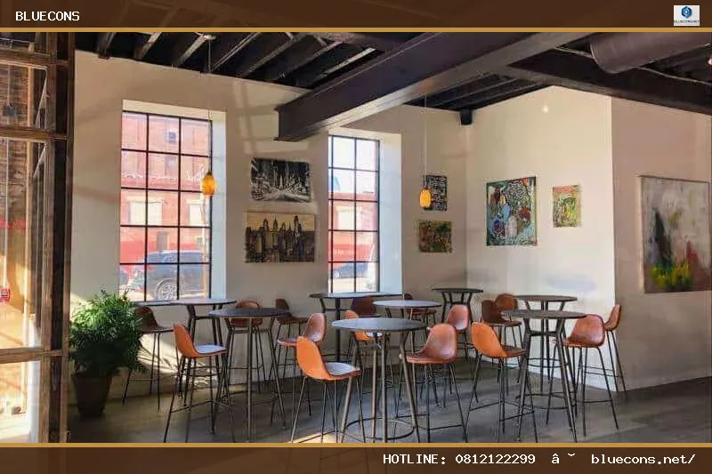 Thiết kế quán cafe phong cách Châu Âu – hình ảnh Bluecons