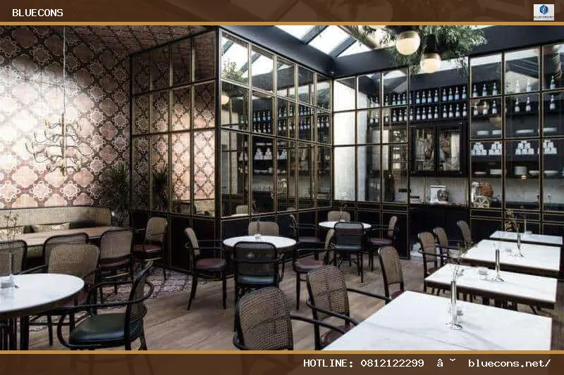 Thiết kế quán cafe phong cách Pháp – hình ảnh Bluecons