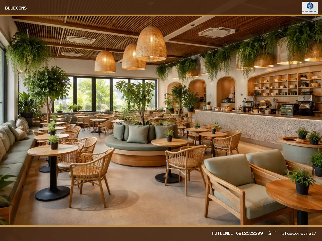 Thiết kế quán cafe tại quận Bình Tân – ảnh minh họa Bluecons