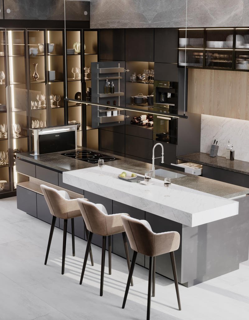 Quầy bar bếp mini đẹp